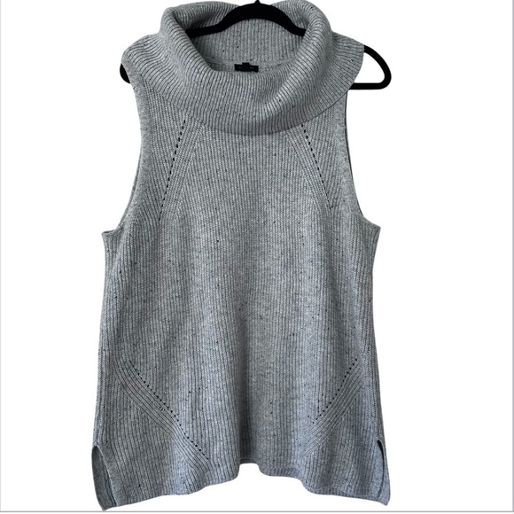 EUC Talbots Tweed Cowl Neck Sweater Vest in Gray size Large - Picture 2 of 12